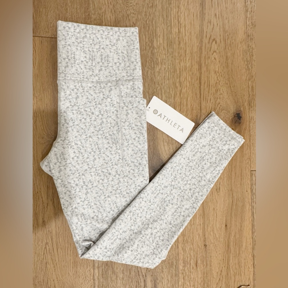 Athleta Light Gray Speckled High-Rise Leggings - Picture 2 of 11